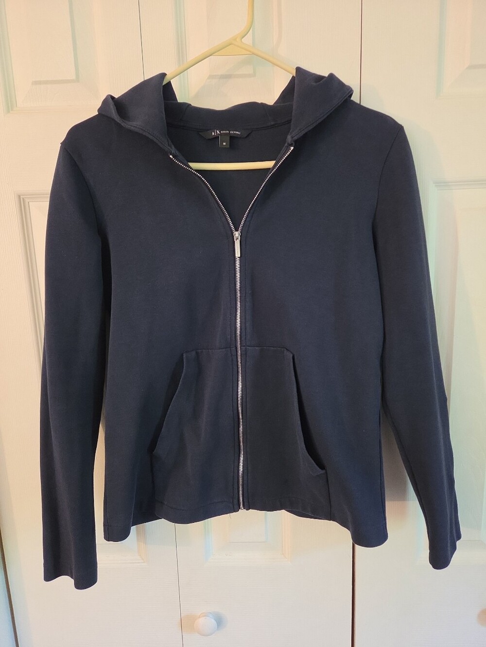 A/X Armani Exchange Women's Navy Zip-Up Hoodie Jacket